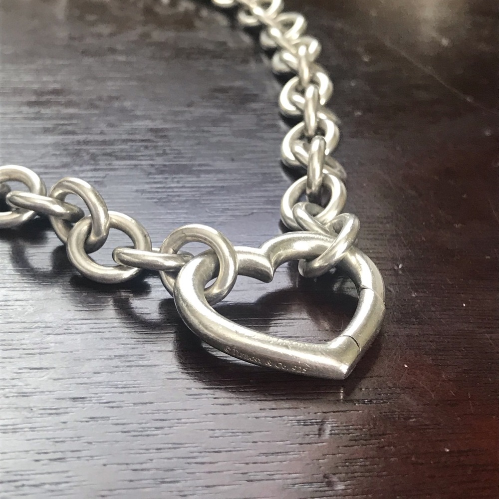 Authentic Tiffany & Co. Co Heart Clasp Necklace